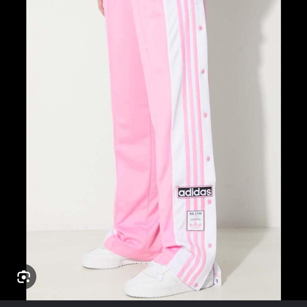 adidas Pink and White Track Pants